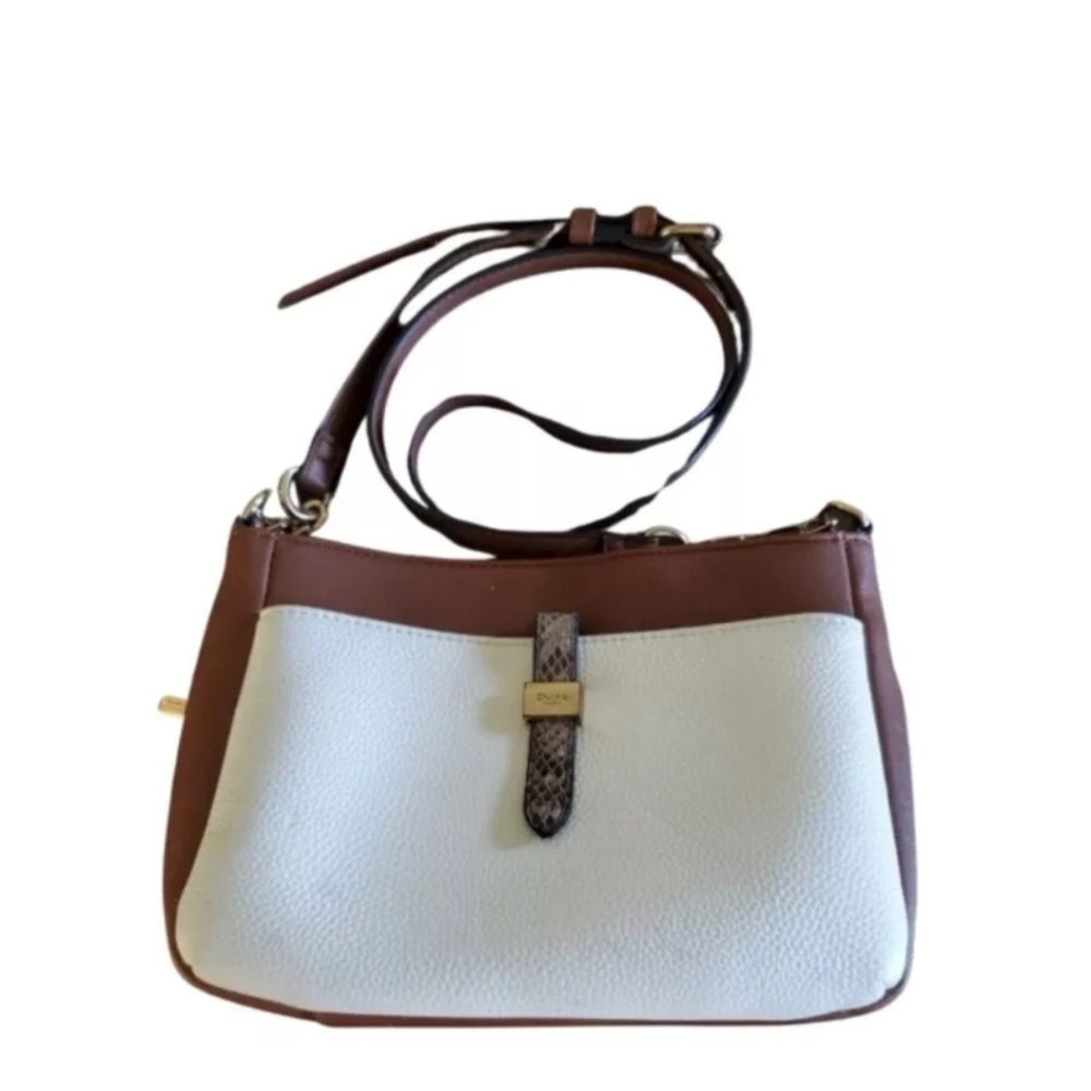 DUNE London Purse Leather Snakeskin Camel & White Women's Shoulder Bag
